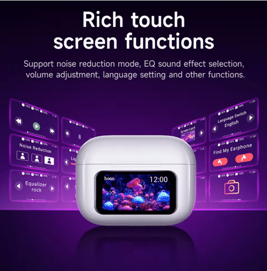 Hoco EW72 Touch Screen Earbuds (ANC) – Wireless Bluetooth Headphones